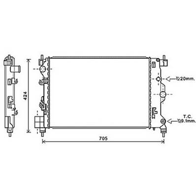 Radiateur de refroidissement moteur pour OPEL MOKKA I 2013-2016, OEM: 1300342, Neuf