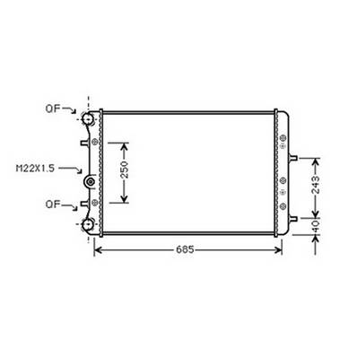 Radiateur de refroidissement moteur pour SKODA FABIA I ph.2 2004-2007, OEM: 6Q0121253L, Neuf