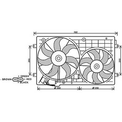 Ventilateur Radiateur moteur pour AUDI A3 3/5 Portes 2008-2012, OEM: 1K0121207T, Neuf