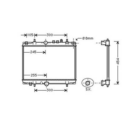 Radiateur de refroidissement moteur pour PEUGEOT 406 1999-2004, OEM: 133068, Neuf