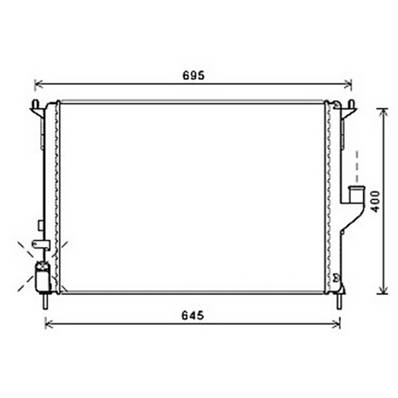 Radiateur de refroidissement moteur pour DACIA LOGAN I ph.2 2008-2012, OEM: 8200735039, Neuf