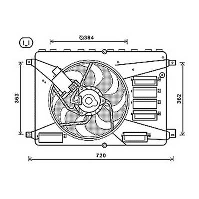 Ventilateur Radiateur moteur pour FORD GALAXY II ph.1 2006-2010, OEM: 1593900, Neuf