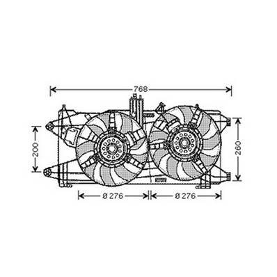 Ventilateur Radiateur moteur pour FIAT FIORINO III ph.1 2008-2016, OEM: 51718489, Neuf