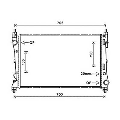 Radiateur de refroidissement moteur pour FIAT DOBLO II ph.1 2010-2015, OEM: 51812209, Neuf