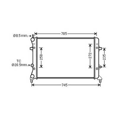 Radiateur de refroidissement moteur pour VOLKSWAGEN JETTA V ph.1 2011-2014, OEM: 5C0121251E, Neuf