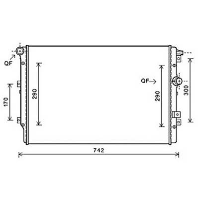 Radiateur de refroidissement moteur pour VOLKSWAGEN TIGUAN I ph.2 2011-2015, OEM: 5N0121253N, Neuf