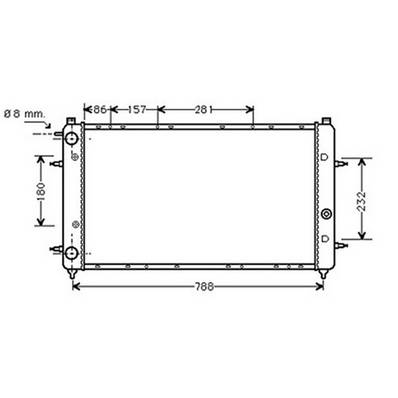 Radiateur de refroidissement moteur pour VOLKSWAGEN TRANSPORTER T4 ph.2 1996-2003, OEM: 701121253D, Neuf
