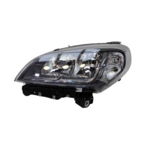 Phare gauche pour FIAT DOBLO II phase 2 2015-2022, H7-H7-WY21W-W21W, avec moteur, électrique, bord noir, Mod. 2018>, Neuf