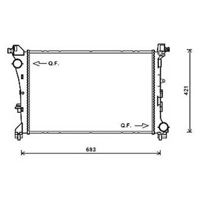 Radiateur de refroidissement moteur pour FIAT 500L ph.1 2012-2017, OEM: 51887947, Neuf