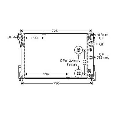 Radiateur de refroidissement moteur pour MERCEDES CLASSE C ph.1 2007-2011 (W204), OEM: 2045000603, Neuf