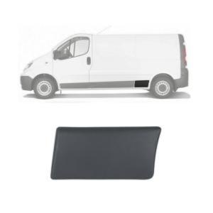 Moulure bouchon latérale sur aile arrière gauche pour RENAULT TRAFIC II phase 1, 2001-2006, Grise foncé, châssis long, Neuve