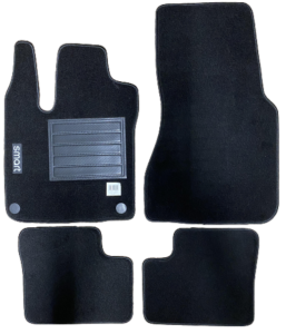 Kit 4 Tapis de sol Auto pour SMART FORFOUR, depuis 2014, avec sigle SMART, moquette noire, avec CLIPS, Neuf