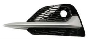 Grille pare chocs avant gauche pour NISSAN QASHQAI 2017-2021, avec trous capteur, profile chromée argent, Neuve