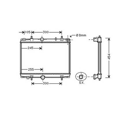 Radiateur de refroidissement moteur pour PEUGEOT 406 1999-2004, OEM: 133063, Neuf