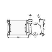 Radiateur de refroidissement moteur pour FIAT 500 ph.1 2007-2015, OEM: 51934449, Neuf