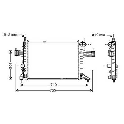 Radiateur de refroidissement moteur pour OPEL CORSA C ph.1 2000-2003, OEM: 09201958, Neuf