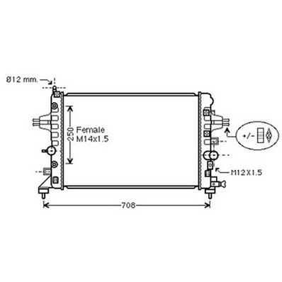 Radiateur de refroidissement moteur pour OPEL ZAFIRA B ph.1 2005-2008, OEM: 1300285, Neuf