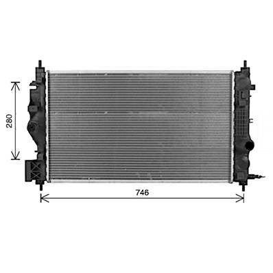 Radiateur de refroidissement moteur pour OPEL INSIGNIA I ph.1 2009-2013, OEM: 1300348, Neuf