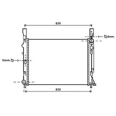 Radiateur de refroidissement moteur pour RENAULT KANGOO II ph.1 2008-2013, OEM: 8200418329, Neuf
