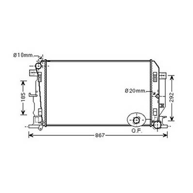 Radiateur de refroidissement moteur pour VOLKSWAGEN CRAFTER ph.1 2006-2011, OEM: 2E0121253, Neuf