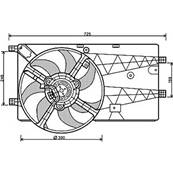 Ventilateur Radiateur moteur pour CITROËN NEMO depuis 2008, OEM: 52217939, Neuf