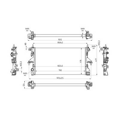 Radiateur de refroidissement moteur pour PEUGEOT BOXER II ph.1 2006-2014, OEM: 1680409380, Neuf