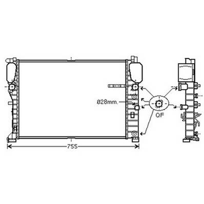 Radiateur de refroidissement moteur pour MERCEDES CLASSE E 2002-2006 (W211), OEM: 2115000802, Neuf
