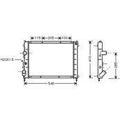 Radiateur de refroidissement moteur pour RENAULT CLIO II ph.2 2001-2005, OEM: 7700417175, Neuf