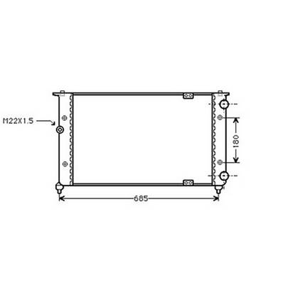 Radiateur de refroidissement moteur pour VOLKSWAGEN POLO III ph.1 1994-1999, OEM: 6K0121253G, Neuf