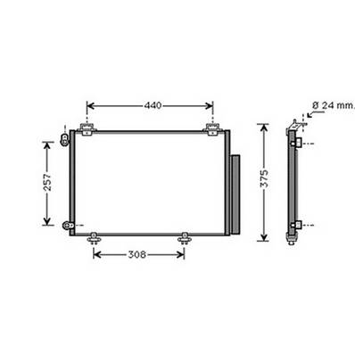 Condenseur de Climatisation pour TOYOTA YARIS I ph.1 1999-2003, OEM: 8846052020, Neuf