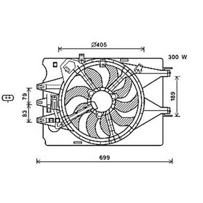Ventilateur Radiateur moteur pour FIAT 500L ph.1 2012-2017, OEM: 51887948, Neuf