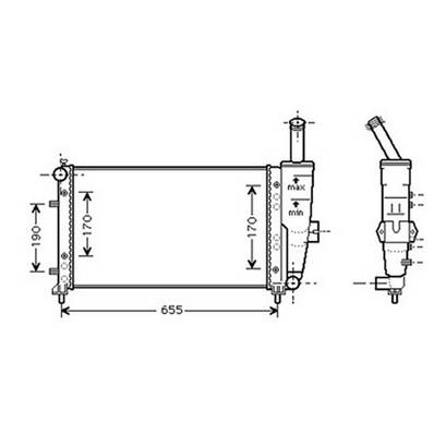 Radiateur de refroidissement moteur pour FIAT PUNTO II ph.1 1999-2003, OEM: 51714679, Neuf