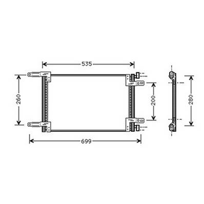 Condenseur de Climatisation pour FIAT DOBLO I ph.2 2006-2010, OEM: 46736891, Neuf