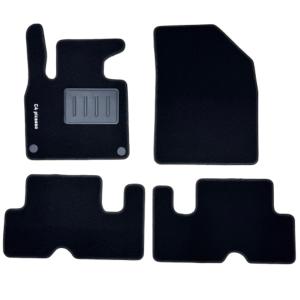 Kit 4 Tapis de sol Auto pour CITROËN C4 PICASSO II, 2013-2016, avec sigle C4 PICASSO, moquette noire et clips, Neuf