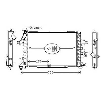 Radiateur de refroidissement moteur pour OPEL ZAFIRA B ph.1 2005-2008, OEM: 1300269, Neuf