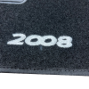 Kit 4 Tapis de sol Auto pour PEUGEOT 2008 II ph.1, 2019-2023, avec sigle 2008, moquette noire et clips, Neuf