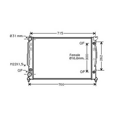 Radiateur de refroidissement moteur pour AUDI A4 I ph.1 1994-1999, OEM: 8D0121251C, Neuf