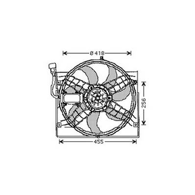 Ventilateur Radiateur moteur pour BMW Serie 3 E46 2001-2004, OEM: 17117790896, Neuf