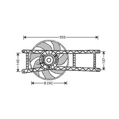Ventilateur Radiateur moteur pour FIAT PANDA II ph.1 2003-2012, OEM: 46799410, Neuf