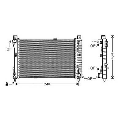 Radiateur de refroidissement moteur pour MERCEDES CLASSE C ph.1 2000-2004 (W203), OEM: A2035000503, Neuf