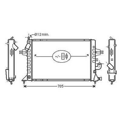 Radiateur de refroidissement moteur pour OPEL ASTRA G 1998-2004, OEM: 09192586, Neuf