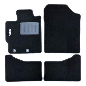 Kit 4 Tapis de sol Auto pour TOYOTA YARIS HYBRID III, 2011-2020, avec sigle YARIS, moquette noire et clips, Neuf