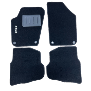 Kit 4 Tapis de sol Auto pour VOLKSWAGEN POLO 2001-2009, avec sigle POLO, avec CLIPS ronds, Neuf