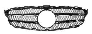 Grille de radiateur pare-chocs avant pour MERCEDES CLASSE C W205 de 2014-2018, mod. AVANTGARDE, noire, Neuve