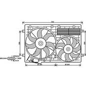 Ventilateur Radiateur moteur pour AUDI A3 3/5 Portes 2003-2008, OEM: 1K0121207AD, Neuf