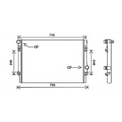Radiateur de refroidissement moteur pour VOLKSWAGEN GOLF VII GTI/GTD ph.1 2013-2016, OEM: 5Q0121251EP, Neuf