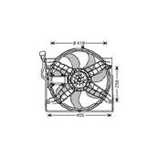 Ventilateur Radiateur moteur pour BMW Serie 3 E46 1998-2001, OEM: 17117790896, Neuf
