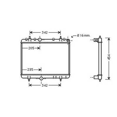 Radiateur de refroidissement moteur pour CITROËN C4 I ph.1 2004-2008, OEM: 133391, Neuf