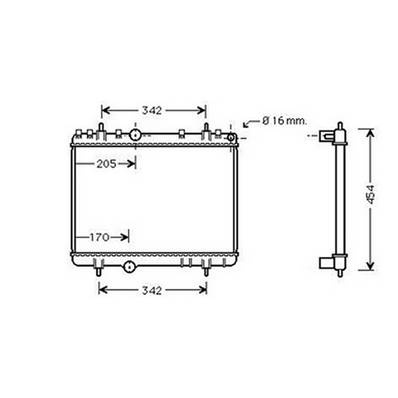 Radiateur de refroidissement moteur pour CITROËN C5 II ph.1 2008-2010, OEM: 1330J9, Neuf