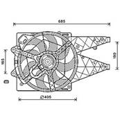 Ventilateur Radiateur moteur pour FIAT DUCATO III ph.1 2006-2014, OEM: 51821155, Neuf